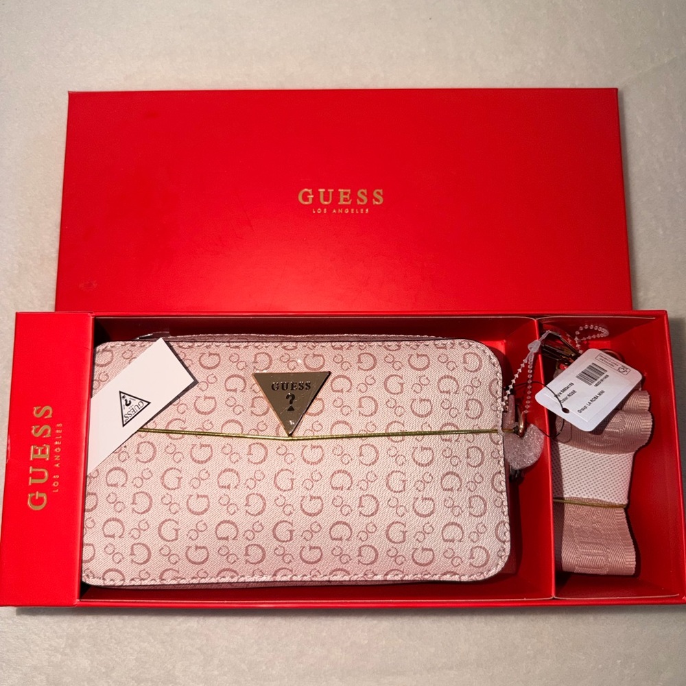 Guess Blush Pink Logo Crossbody Bag